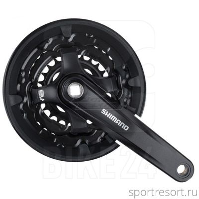 Система Shimano Tourney FC-TY701 6/7/8ск (Квадрат, 42/34/24T, 175mm, черная, защита)