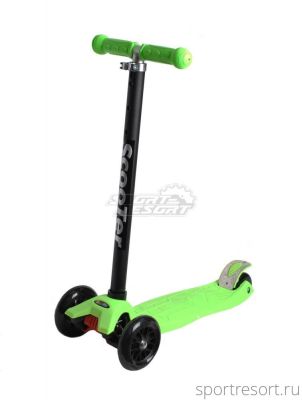 Самокат ScooTer 120/80mm зеленый (LED колеса) 00-170070-1