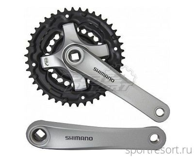 Система Shimano Tourney FC-TY501 6/7/8ск (Квадрат, 42/34/24T, 175mm, серебро)